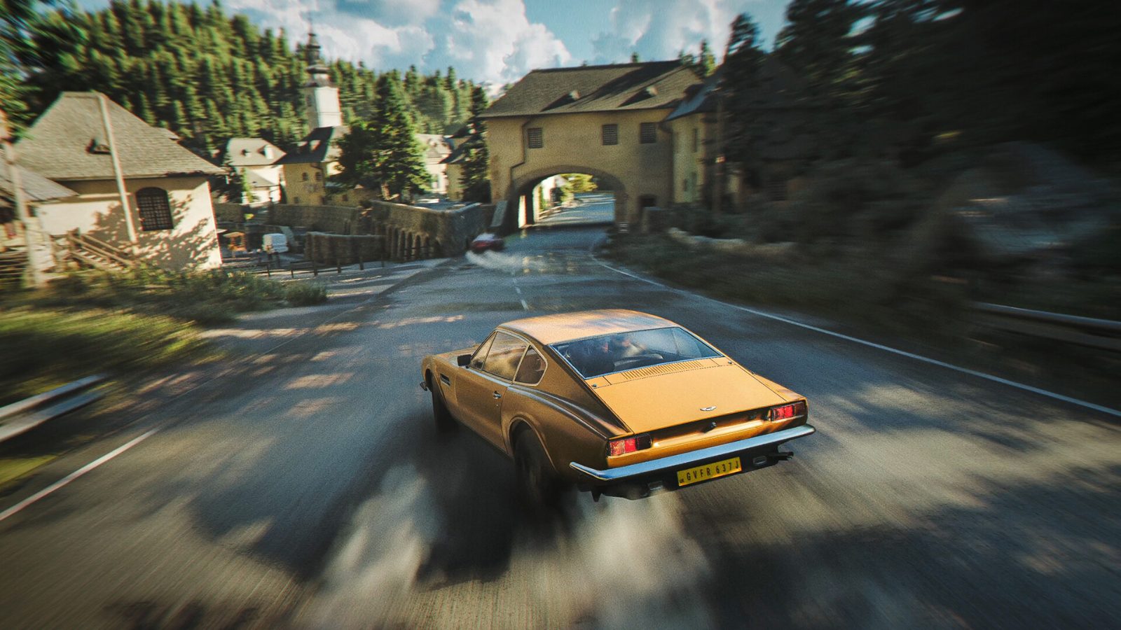 007 First Light screenshot of a car chase on a country road