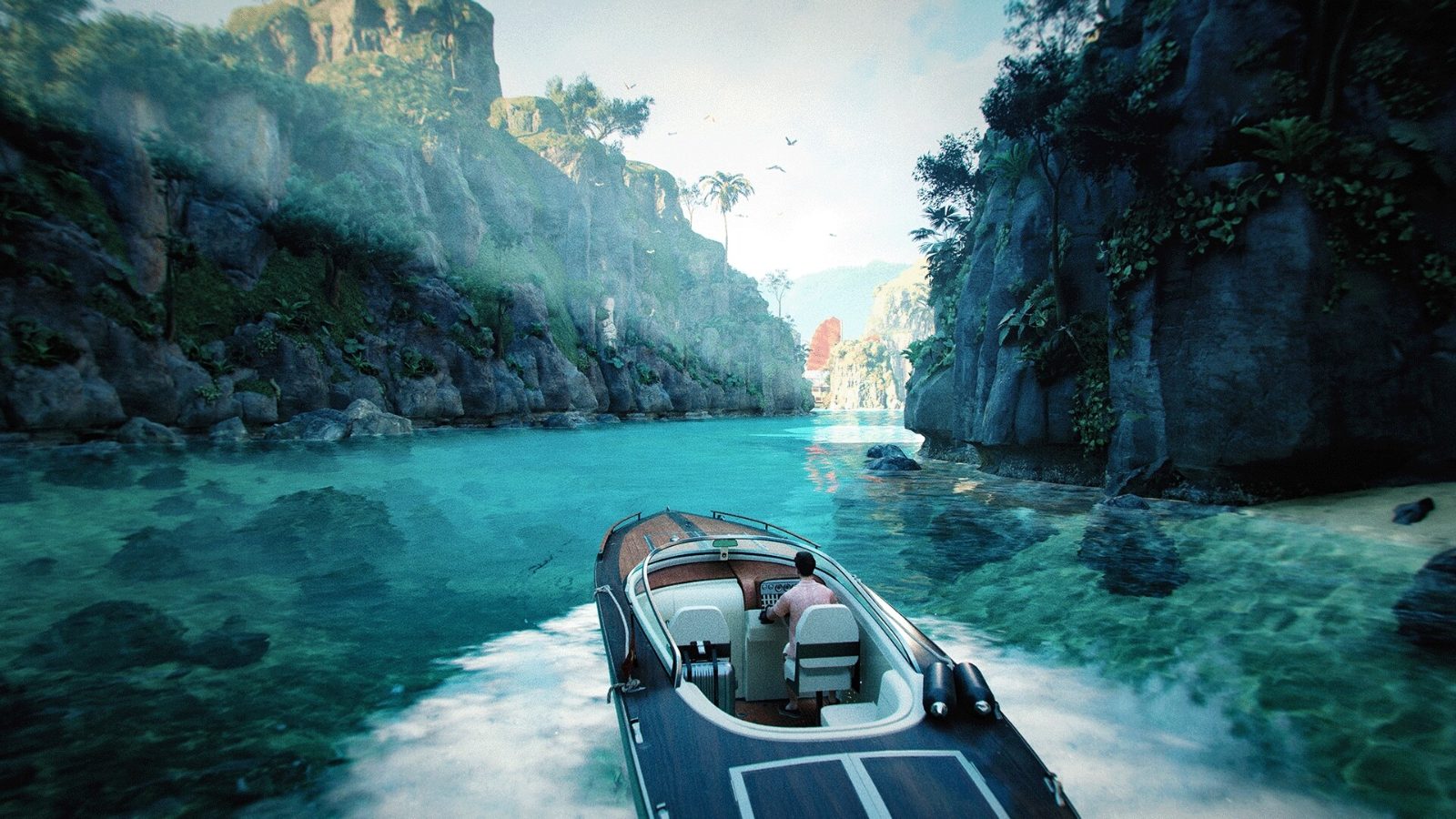 007 First Light screenshot of a speedboat mission on a lake
