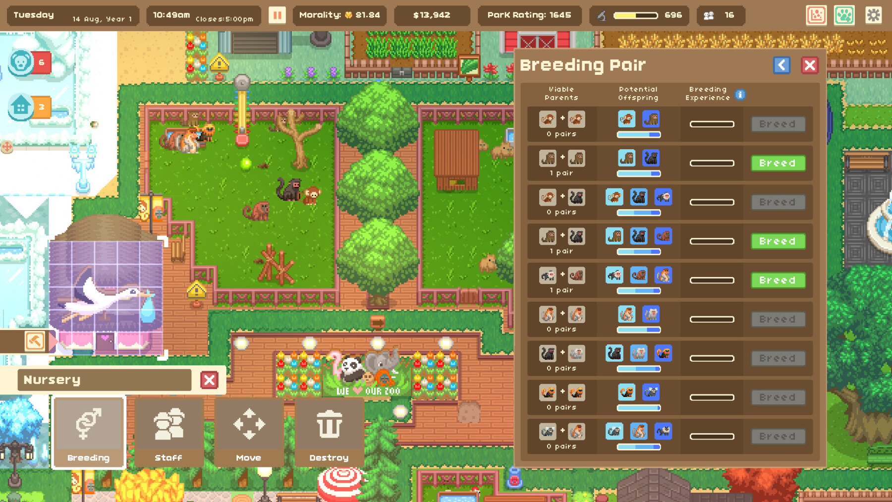 Let’s Build a Zoo gameplay, official screenshot