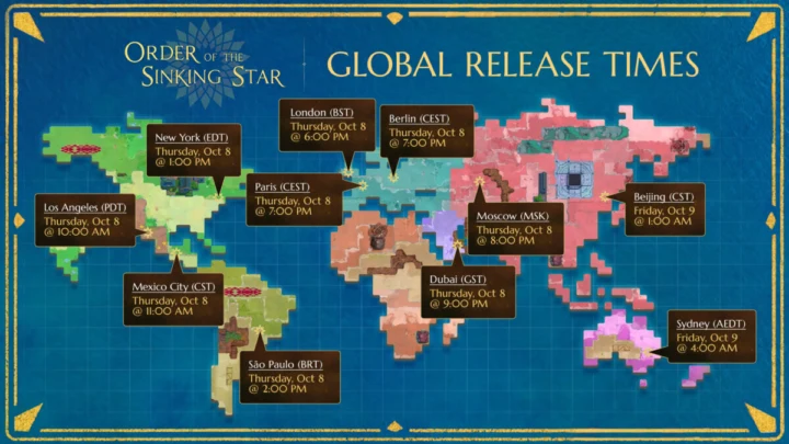 Order of the Sinking Star: Global Release Times & More!