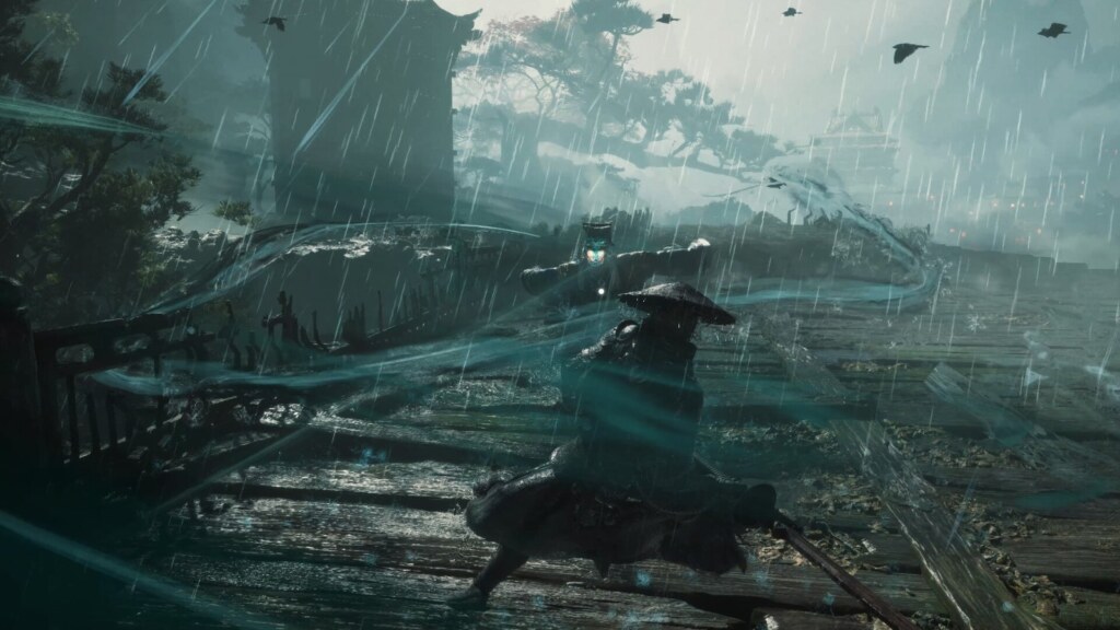 Soul standing on a storm swept ruin in Phantom Blade Zero